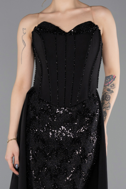 Abendkleid Lang Schwarz ABU5682
