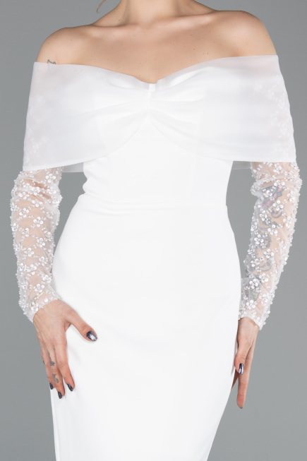 Partykleid Midi Weiß ABK2533