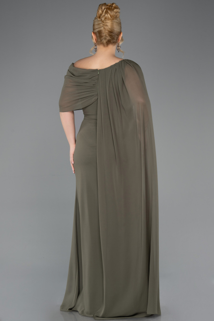 Khaki Abendgarderobe İn Großen Größen Chiffon Lang ABU5419