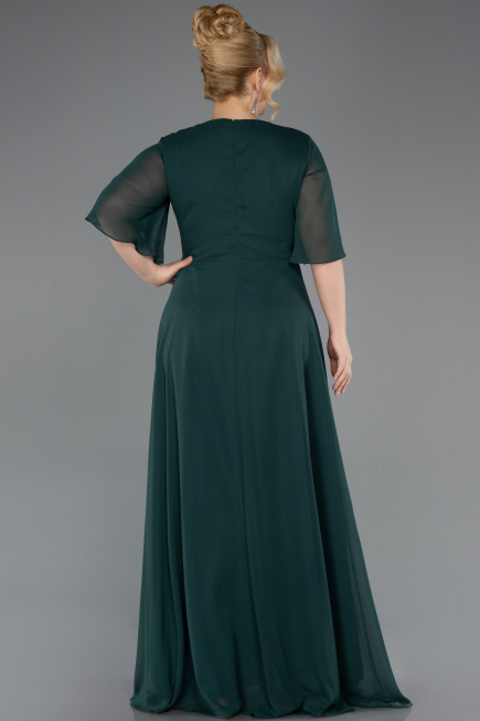 Abendgarderobe in Großen Größen Lang Chiffon Smaragdgrün ABU5613