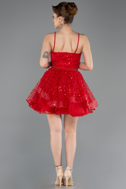 Abendkleid Kurz Rot ABK2435