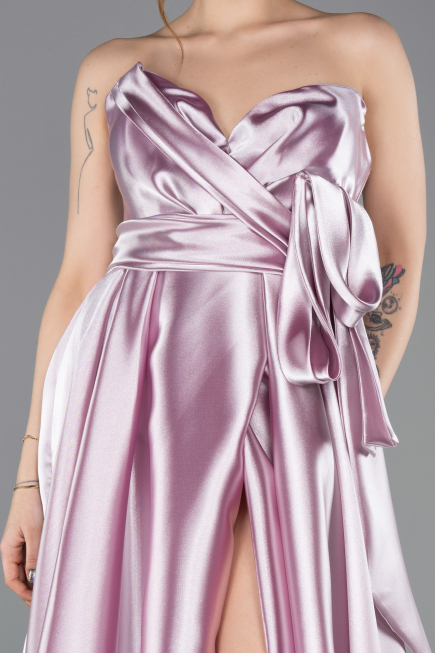 Abendkleid Lang Satin Puder ABU4774