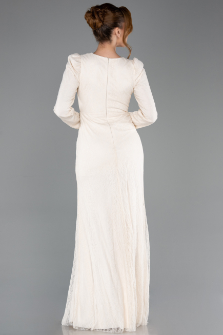 Abendkleid Lang Spitze Beige ABU5720