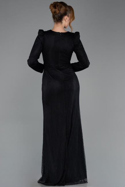 Abendkleid Lang Spitze Schwarz ABU5720