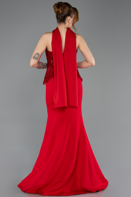Abendkleid im Meerjungfrau-Stil Lang Rot ABU5704