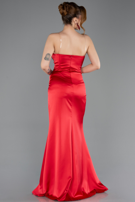 Abendkleid Lang Satin Rot ABU5708