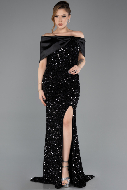 Abendkleid Lang Schwarz ABU5711