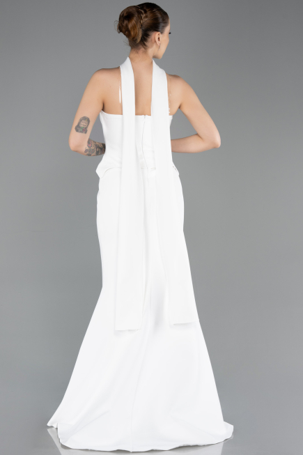 Abendkleid Lang Weiß ABU5735