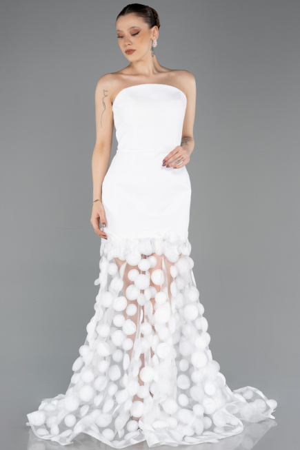Abendkleid Lang Weiß ABU5635
