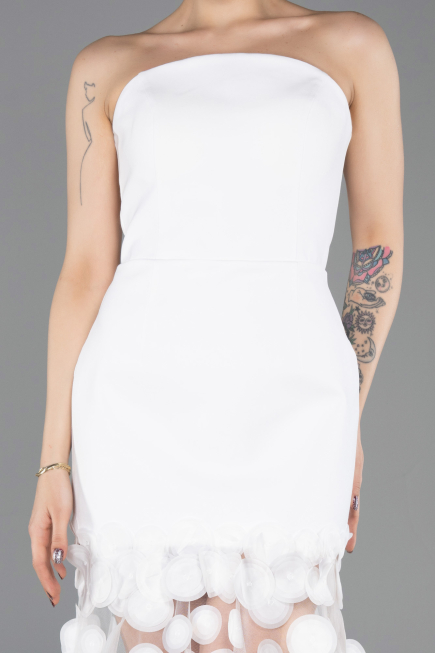 Abendkleid Lang Weiß ABU5635