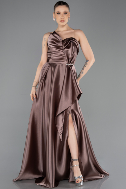 Kupfer Abendkleid Satin Lang ABU4561
