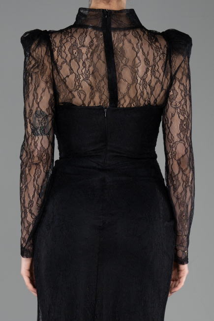 Abendkleid Lang Spitze Schwarz ABU5700