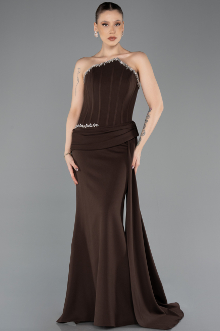 Abendkleid Lang Braun ABU5737