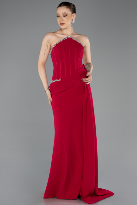 Abendkleid Lang Fuchsie dunkel ABU5737
