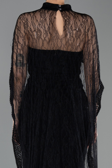 Abendkleid Lang Spitze Schwarz ABU5739