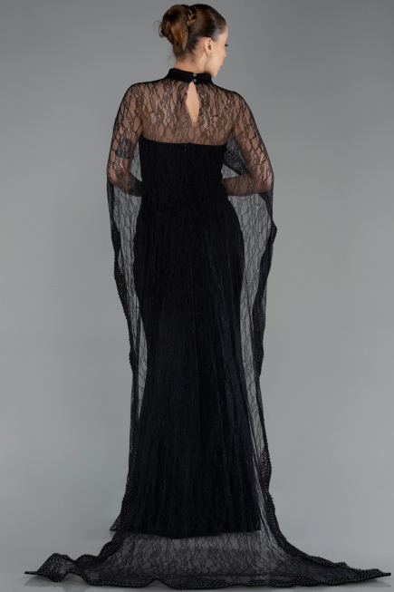 Abendkleid Lang Spitze Schwarz ABU5739