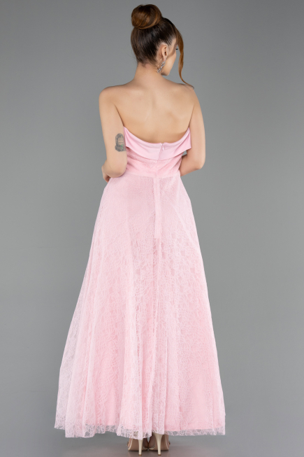 Abendkleid Midi Spitze Puder ABK2538
