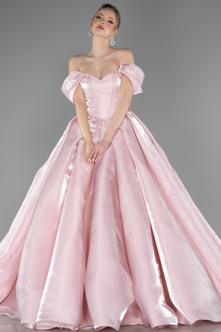 Designer Abendkleid Lang Satin Puder ABU5749