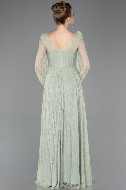 Standesamtkleid Lang Spitze Minzgrün ABU5797