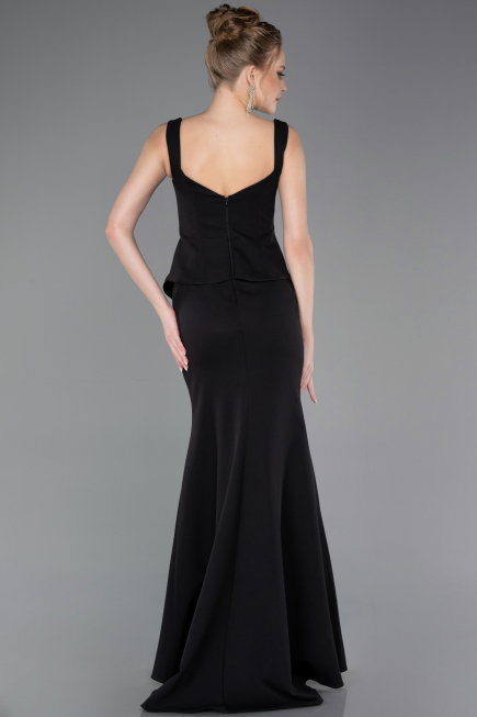 Abendkleid im Meerjungfrau-Stil Lang Schwarz ABU5768