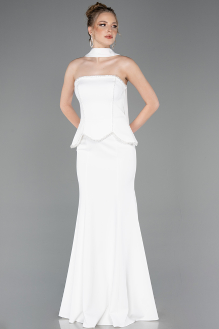 Standesamtkleid Lang Weiß ABU5774