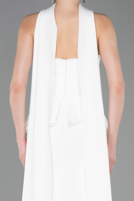 Standesamtkleid Lang Weiß ABU5774