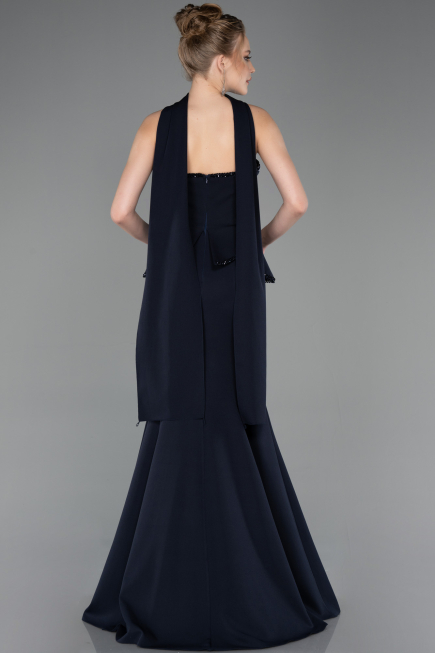 Standesamtkleid Lang Marineblau ABU5774