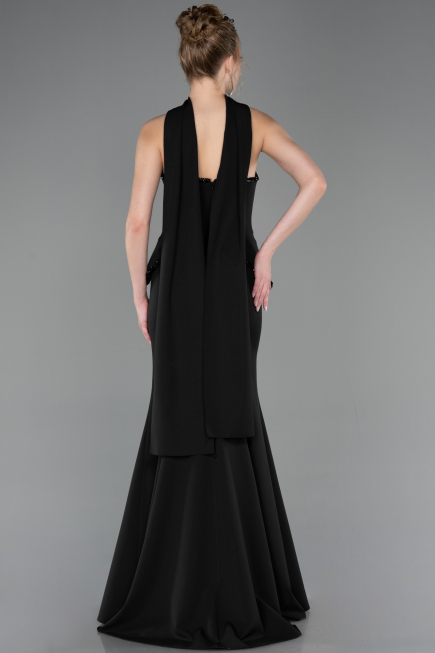 Standesamtkleid Lang Schwarz ABU5774