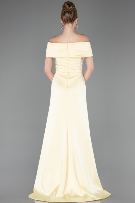 Abendkleid Lang Satin Gelb ABU5792
