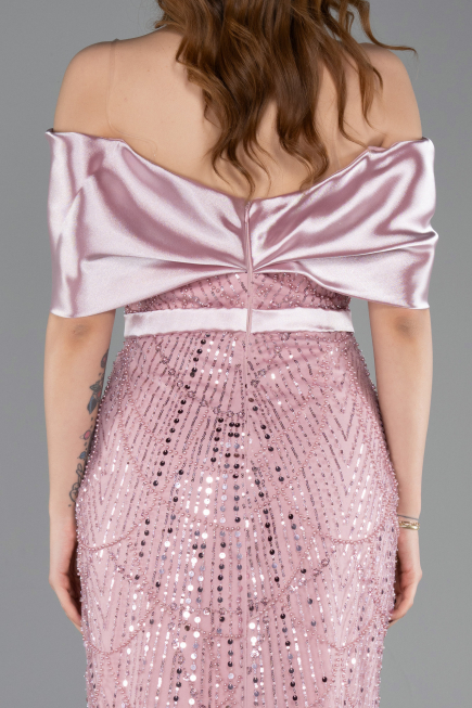 Puder Partykleid Perlenbesetzt Midi ABK2453