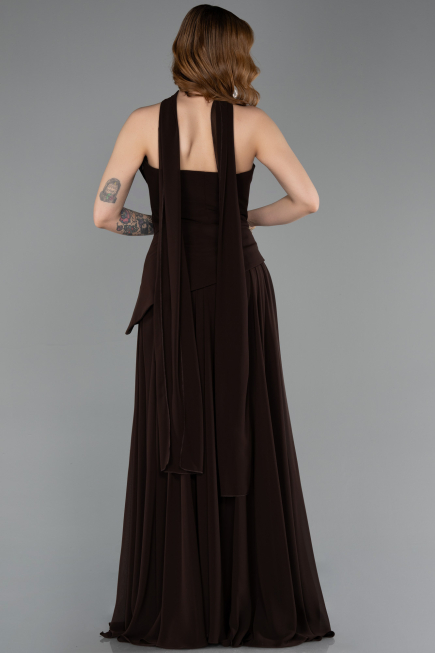 Abschlusskleid Lang Chiffon Braun ABU5763