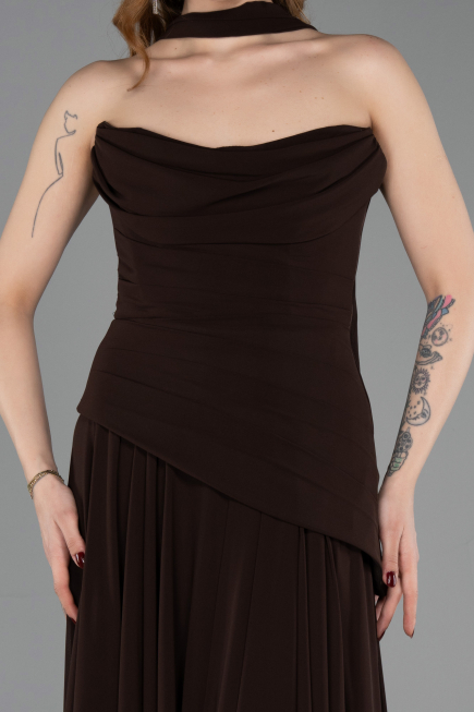 Abschlusskleid Lang Chiffon Braun ABU5763