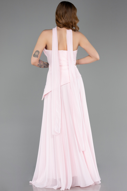 Abschlusskleid Lang Chiffon Puder ABU5763