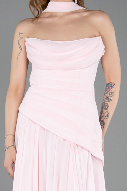 Abschlusskleid Lang Chiffon Puder ABU5763