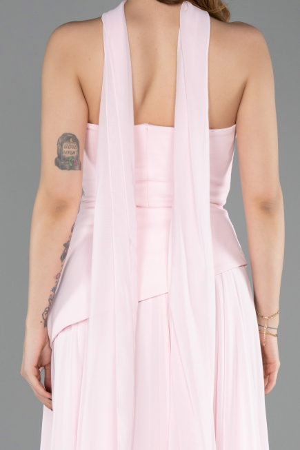 Abschlusskleid Lang Chiffon Puder ABU5763