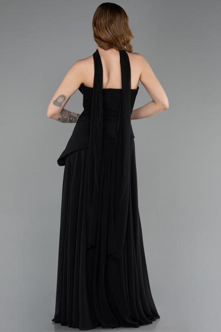Abschlusskleid Lang Chiffon Schwarz ABU5763