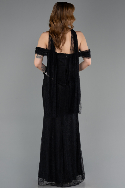 Abendkleid Lang Spitze Schwarz ABU5839