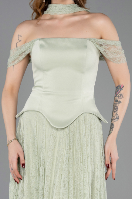 Abendkleid Lang Spitze Minzgrün ABU5799