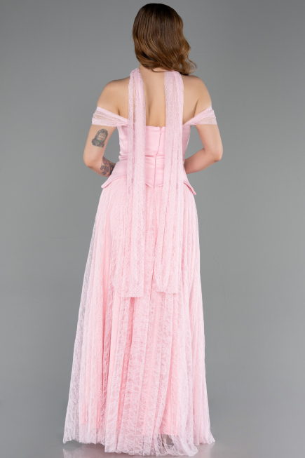 Abendkleid Lang Spitze Puder ABU5799