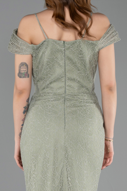 Abendkleid Lang Spitze Minzgrün ABU5841