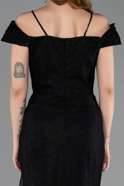 Abendkleid Lang Spitze Schwarz ABU5841