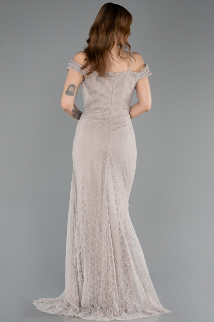 Abendkleid Lang Spitze Nerzbraun ABU5841