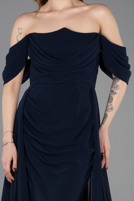 Abschlusskleid Lang Chiffon Marineblau ABU5826
