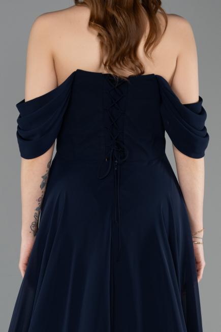Abschlusskleid Lang Chiffon Marineblau ABU5826