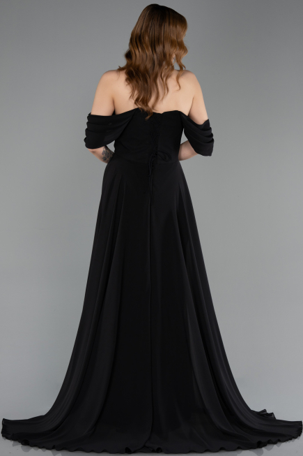 Abschlusskleid Lang Chiffon Schwarz ABU5826