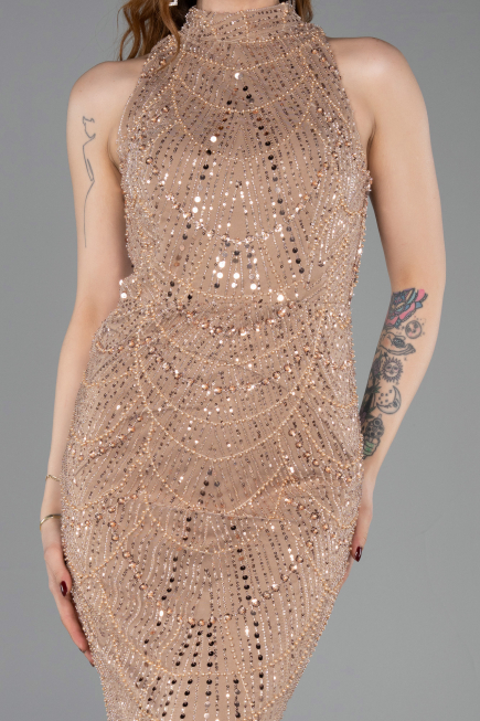 Abendkleid Lang Kupfer ABU4791