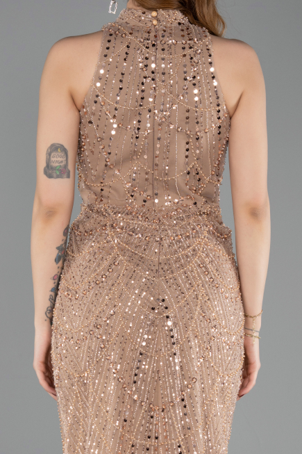 Abendkleid Lang Kupfer ABU4791