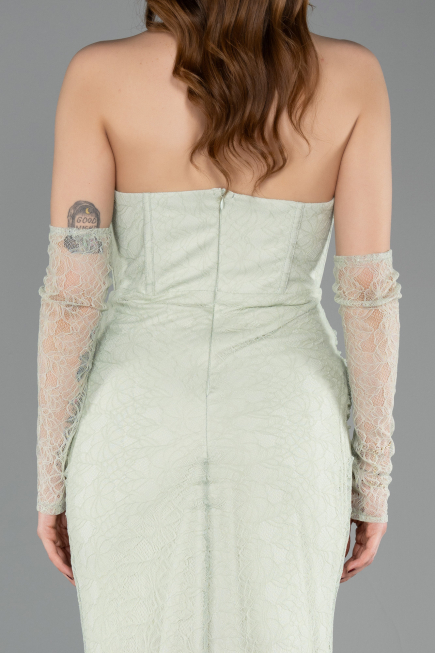 Abendkleid Lang Spitze Minzgrün ABU5817