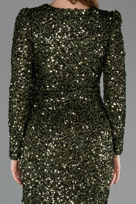 Partykleid Midi Schuppig Khaki ABK2543