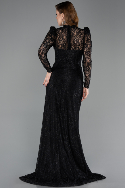 Abendkleid Lang Spitze Schwarz ABU5771